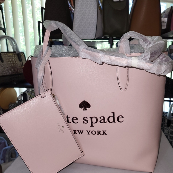 kate spade Handbags - Kate Spade Glitter On Tote + Detachable Wristlet  / Rose Smoke